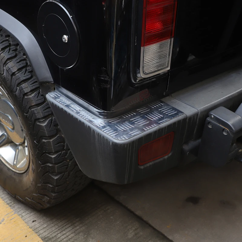 For Hummer H2 2003-2009 2Pcs Aluminum Rear Bumper Corner Guard Protector Scuff Plate Silver Anti-Scratch Trim