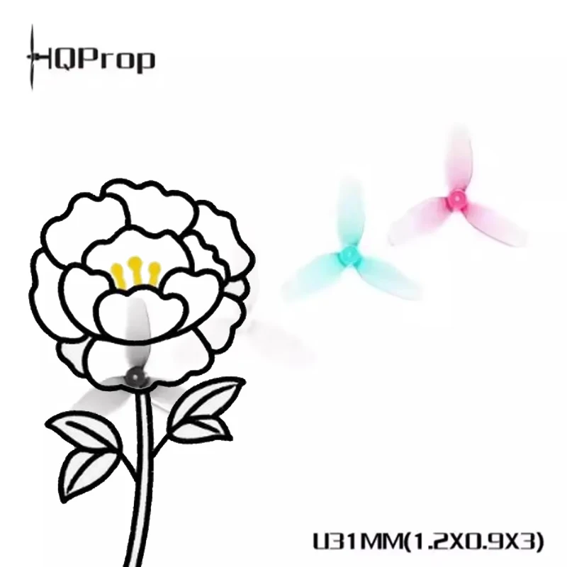 

2Pairs HQprop 1.2inch Three Blades Propeller Ultralight 1.2x0.9x3(31MM)-1MM Positive Negative Props for RC FPV Drone Spare Parts