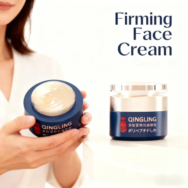 Krem do twarzy z peptydami, ujędrniający, naturalne ekstrakty roślinne, delikatny krem nawilżający, rozjaśniający, redukujący drobne zmarszczki, pielęgnacja twarzy.