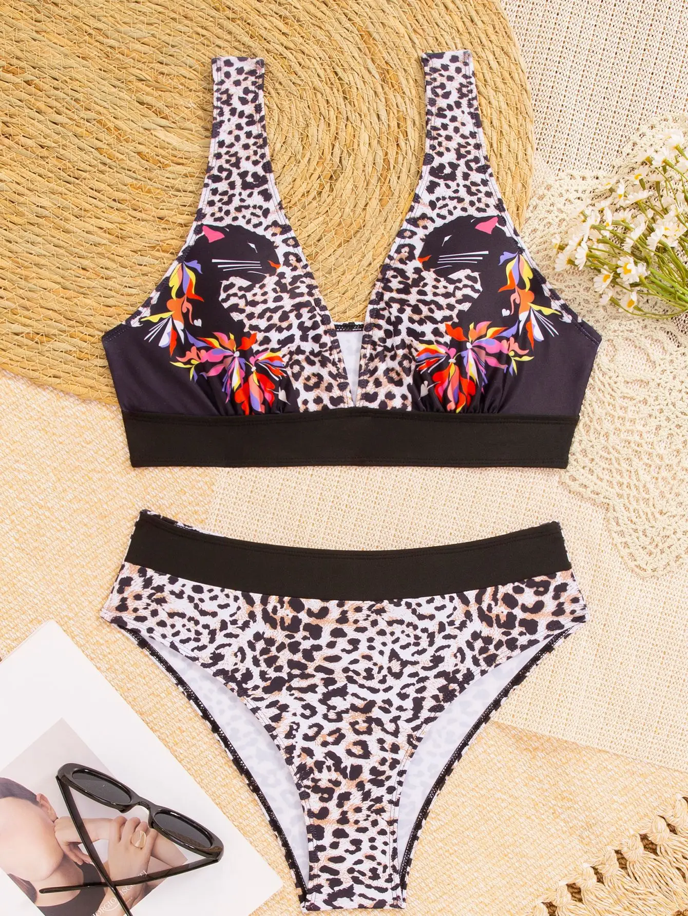 

Новый женский купальник 2026 года: пляжный комплект бикини из двух частей с принтом