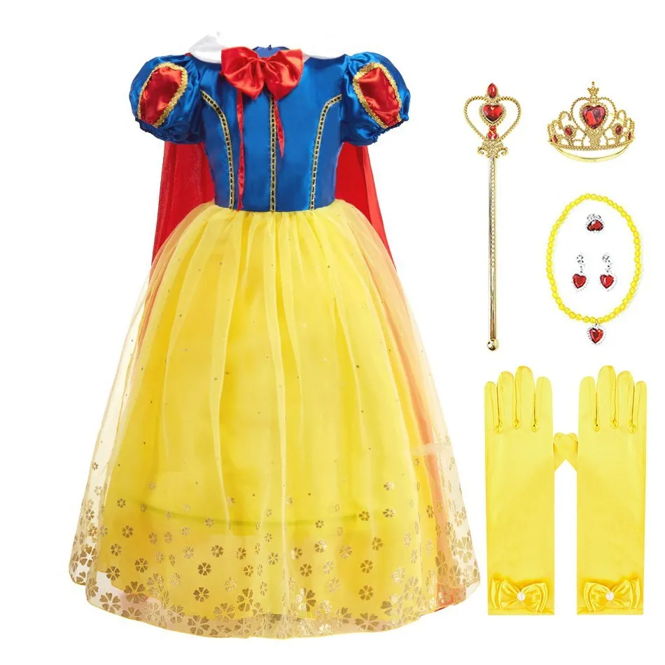 Cinderella Anna Elsa Costume Children Princess Dress for Girls Kids Cosplay Snow White Christmas Carnival Party Disguise Outfit