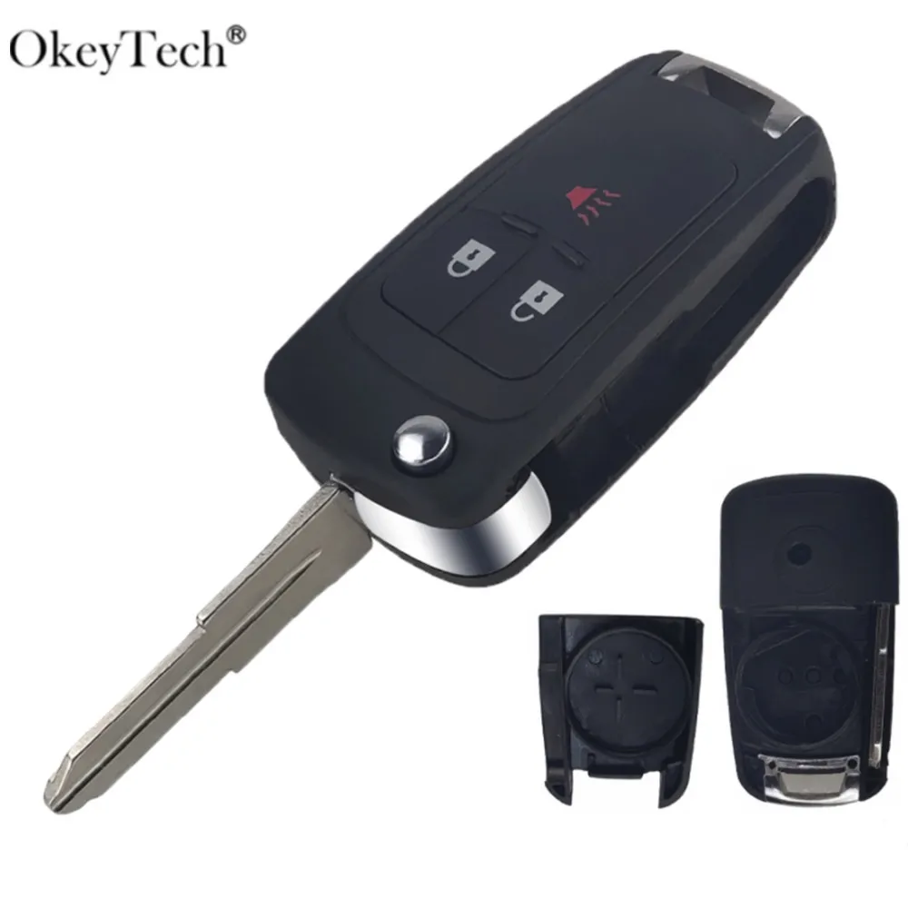 Okeytech 3/2+1 Buttons For Chevrolet Spark 2012 2013 2014 2015 2016 Remote Car Key Shell Case Replacement Flip Folding Car Key