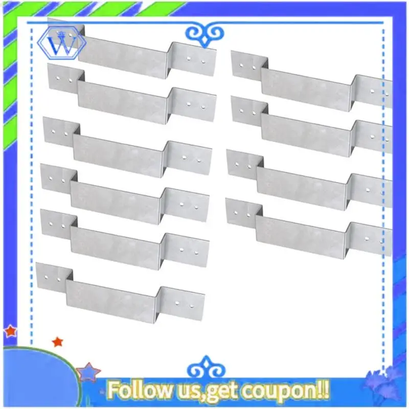 

10 Piece Fence Panel Clips Fence Post Safety Bracket Galvanized Fence Clip Silver Metal For 100Mm/4Inch Post Fence