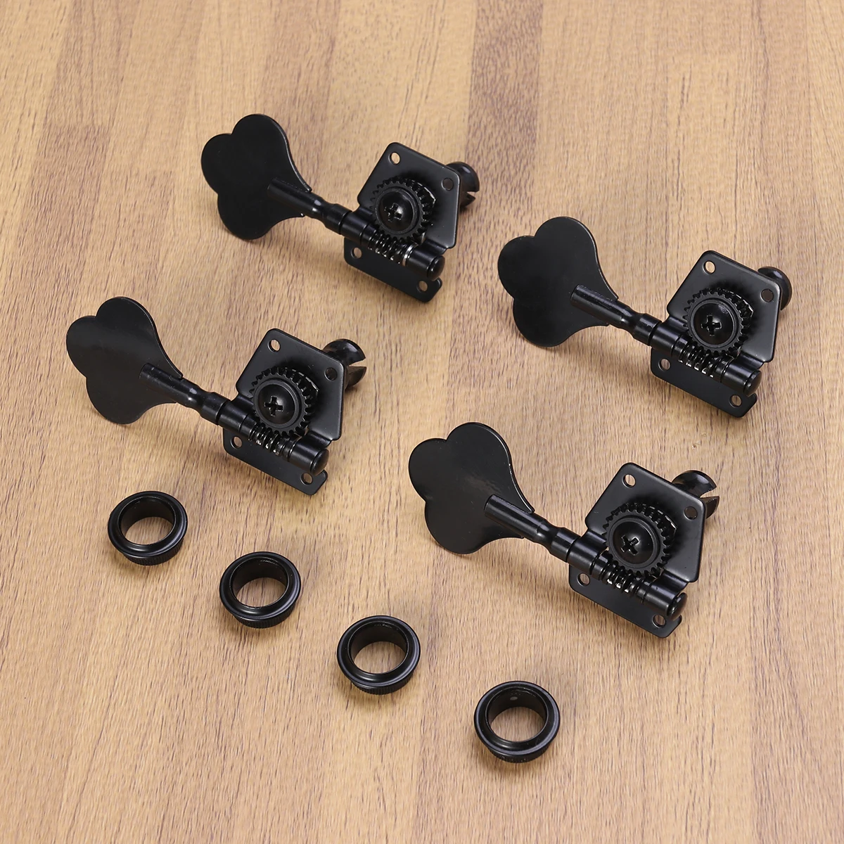 

4pcs Electric Bass Tuning Pegs Black Machine Heads Heavy Vintage Alloy Plum Shape Guitar Accessories