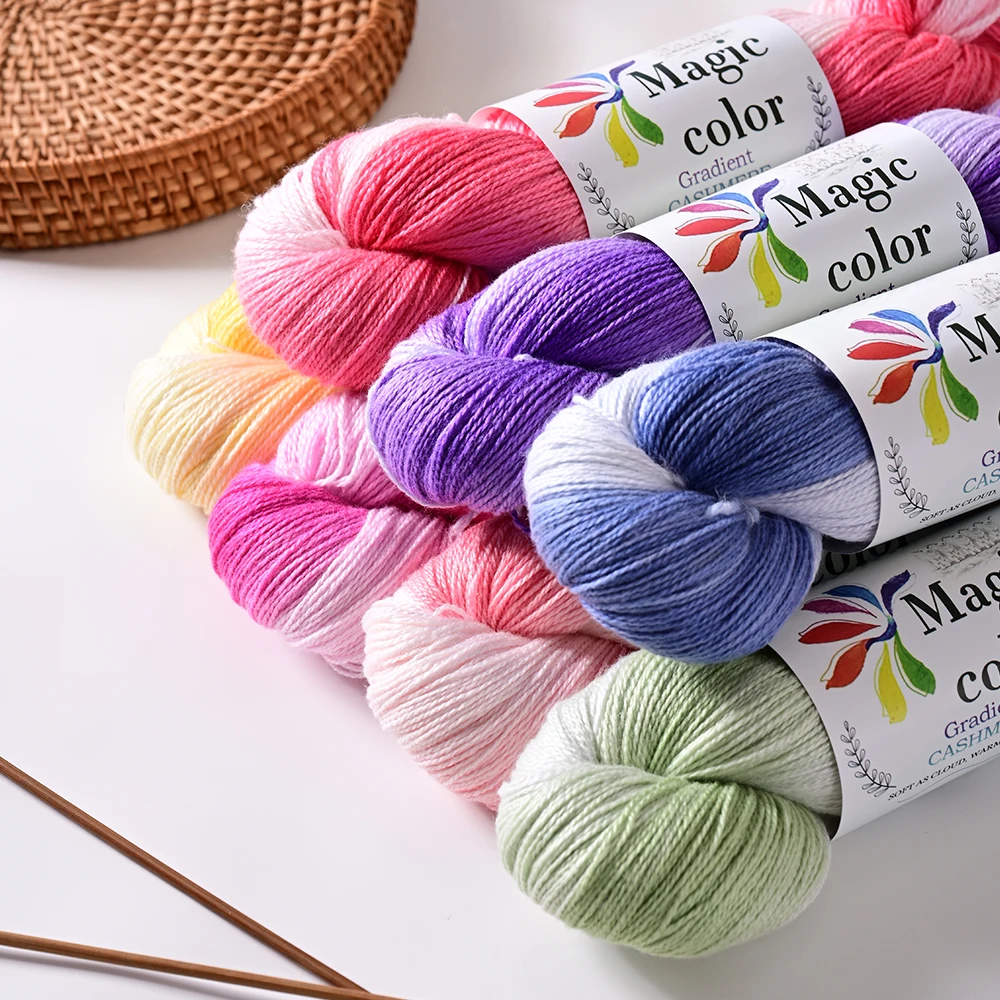 2-Pack of Gradient Wool Yarn, 100g Per Roll, Total 200g, 2-Ply Multi-Colored Yarn, Dopamine Color Scheme, Fashionable and Comfortable, Soft and High-Quality, Suitable for Knitting Sweaters, Scarves, Shawls, Coats, and Other Handmade Crafts