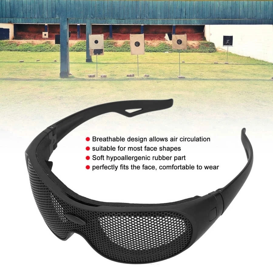 Impact Resistant Glasses Safety Goggles Impact Resistant Iron Mesh Pattern UV400 for Military Fans CS Outdoor Game Safety