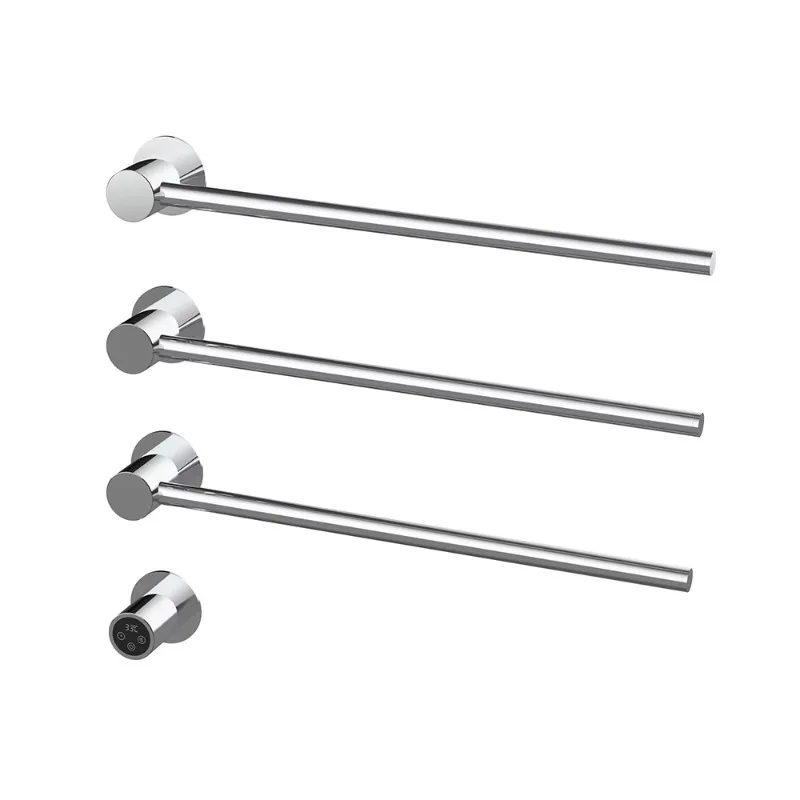 Chrome Finish Brass Towel Rack Bathroom Accessory Wall Mounted Electric Warmer Towel Rod