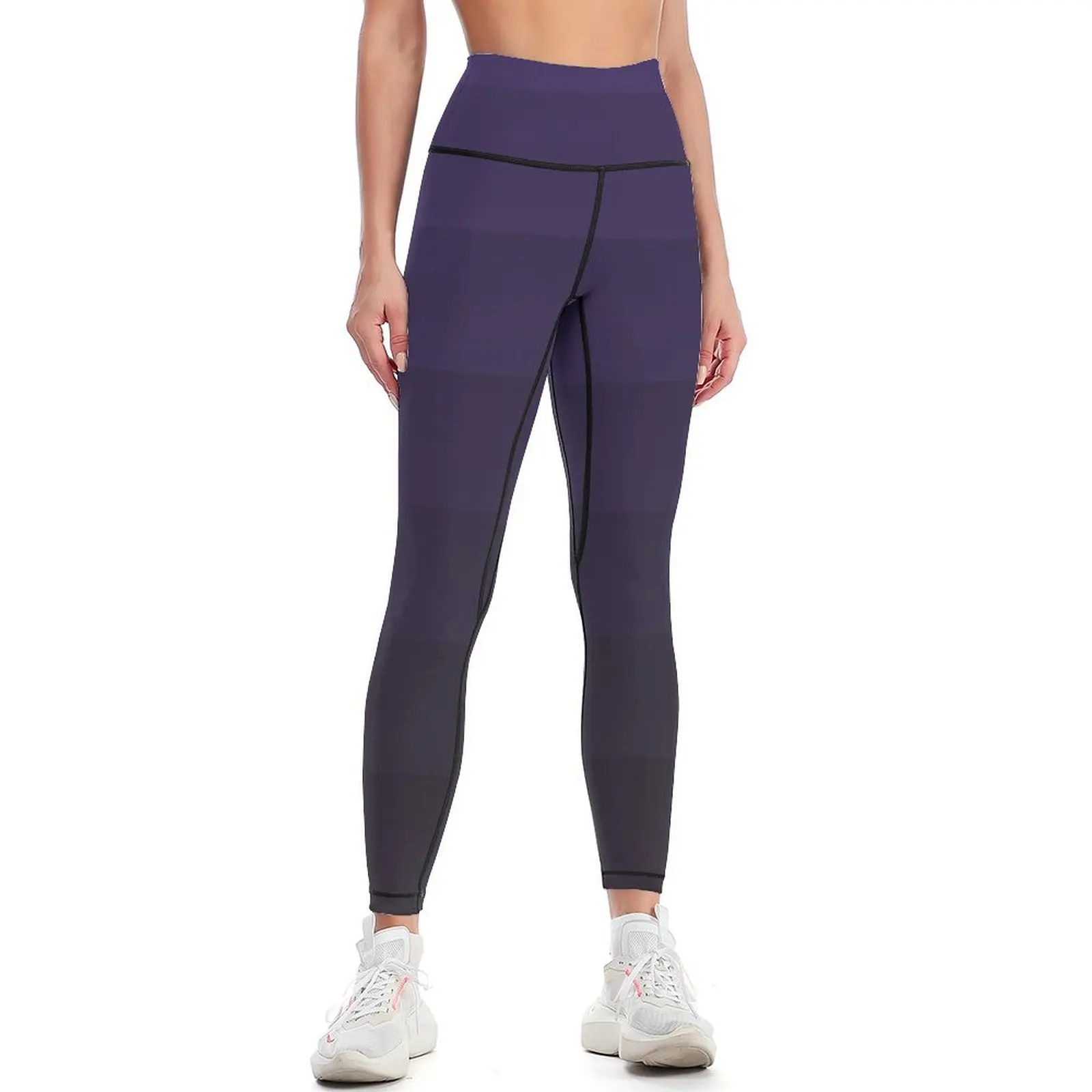 

Black and purple striped Ombre Leggings sporty woman gym Female legging pants Women's high waist Women's fitness Womens Leggings