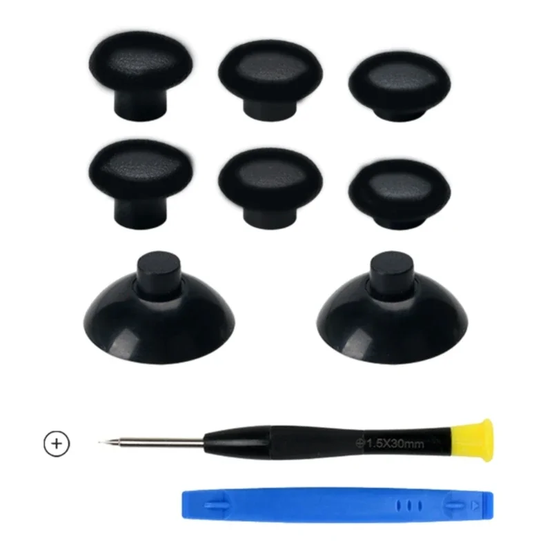 8-in-1 Black 3D Joystick Caps Adjustable Ergonomic Thumbstick for PS5 Gaming Controller Improve Gaming Experience