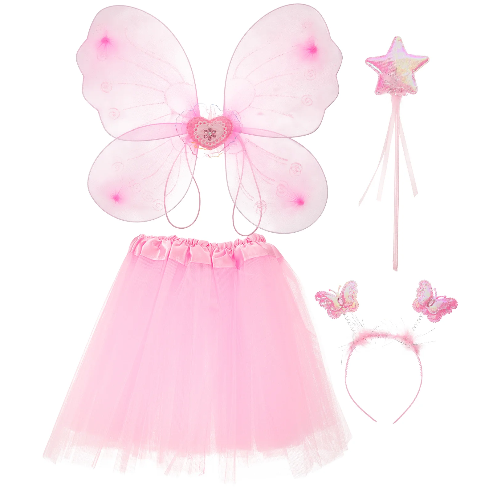 

Butterfly Wings Four Piece Set Cosplay Costume Girl's Fairy Dress Girls Clothes Skirt Fabric Kit Child Toddler Girls' Dresses