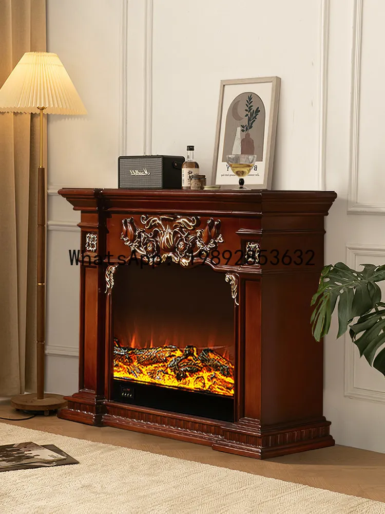 Lyy fireplace cabinet artificial fire heating stove frenchsolid wood finished fireplace mantel european style fireplace entrance