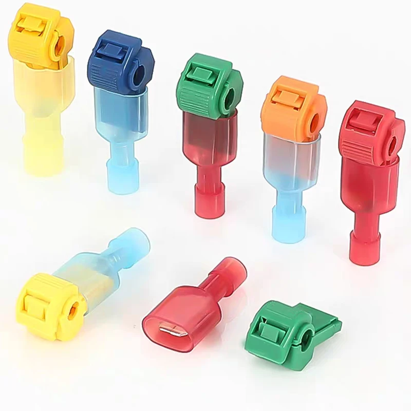 T-Tap Connector Quick Electrical Cable Connector Snap Splice Lock Wire Terminal Crimp Wire Terminal Quick-Free Stripping Plugs