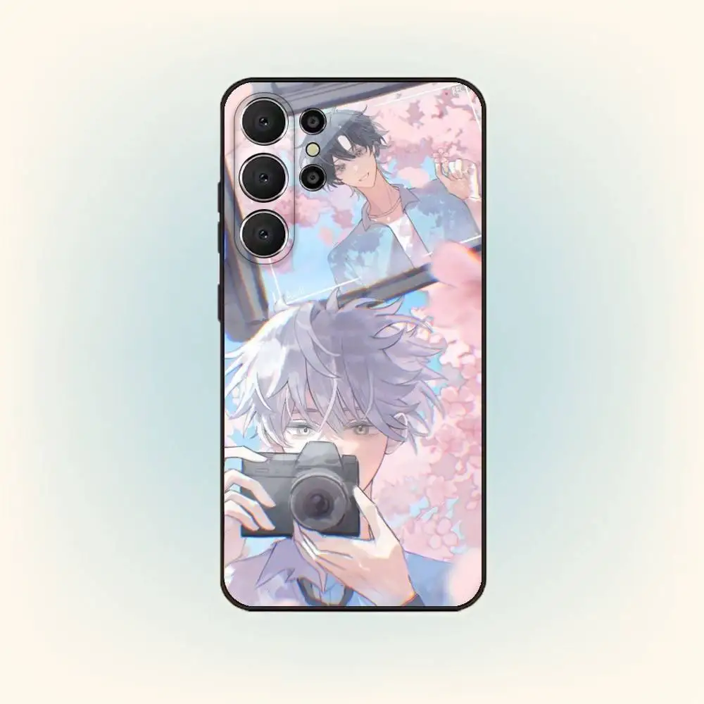 L-Lu G-Guang L-Link C-Click Capa de telefone para Samsung S25, S24, S21, S22, S23, S30, Ultra, S20, Plus, Fe, Lite, 10,9,5G Capa preta