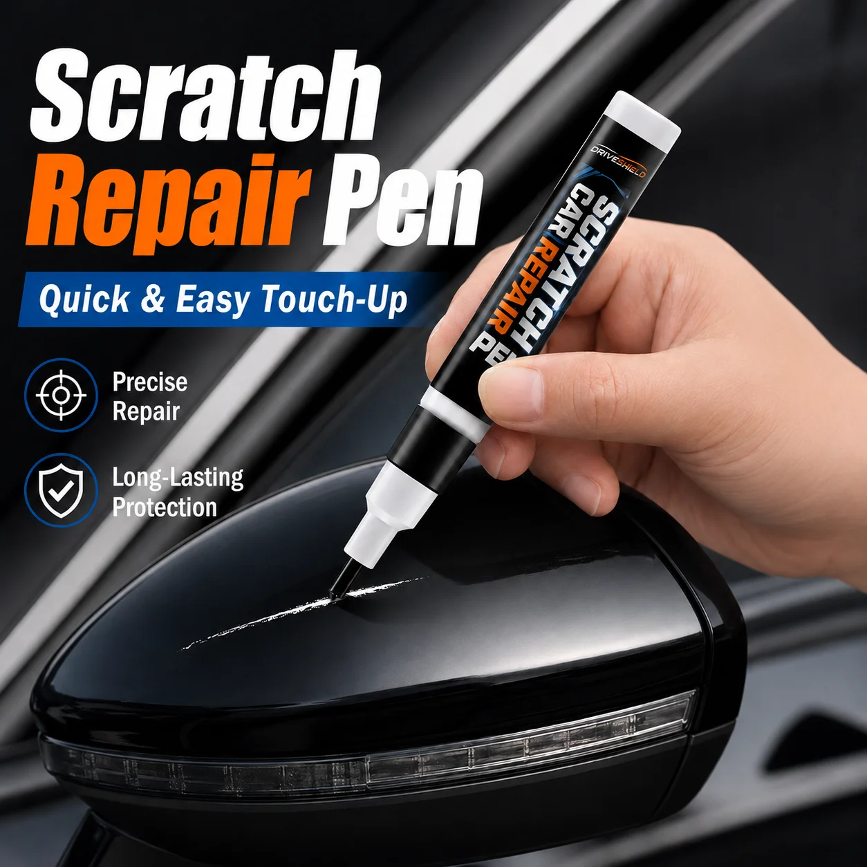 KJM Car Scratch Repair Pen Black Touch Up Marker For Auto Motorcycle Minor Scratches Waterproof Long Lasting DIY Paint Care