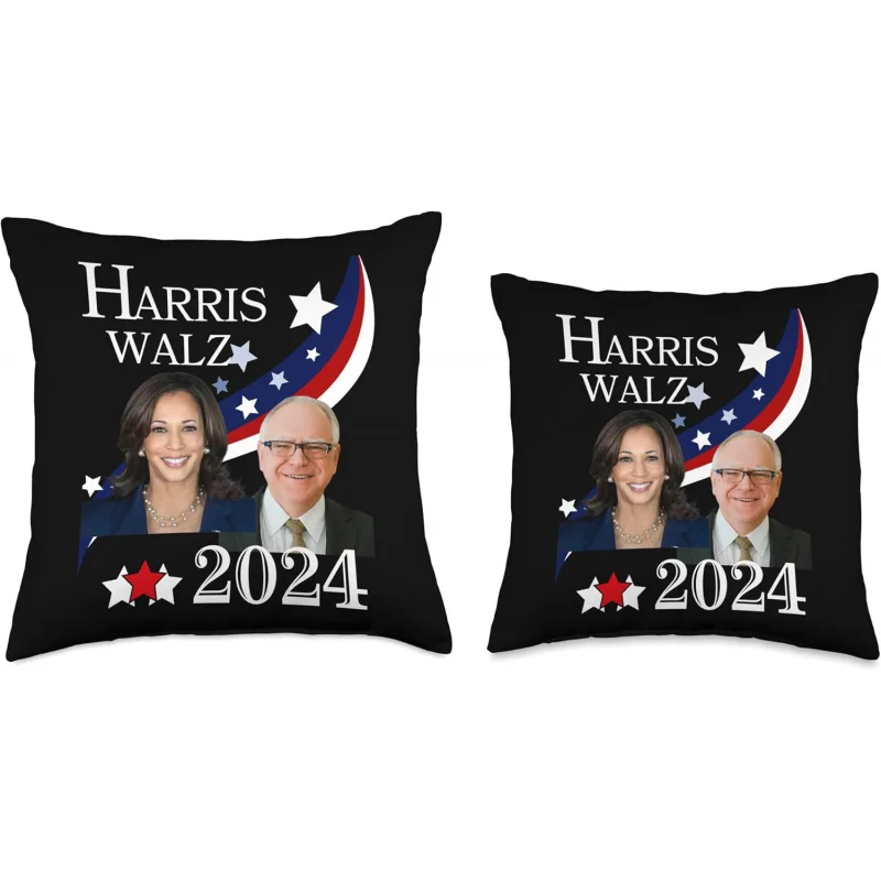 Harris Walz 2024 Presidential Election Campaign Kamala Throw pillowcase (Without Spacer)