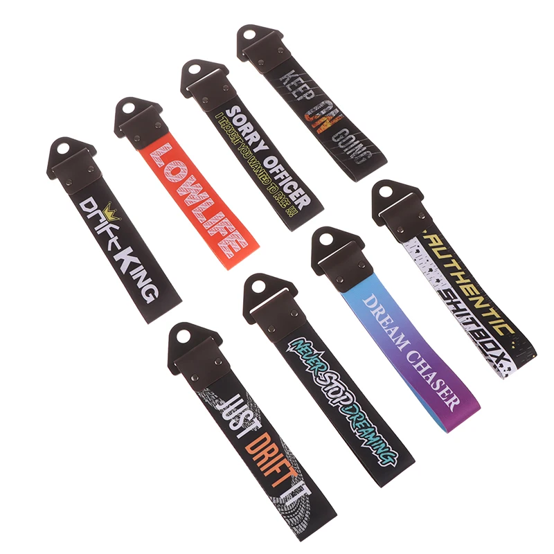 1PC Tow Strap Car Trailer Strap Tow Bar Nylon Car Tow Rope Hook Front Bumper Decorative Tow Hook Tuning Shitbox