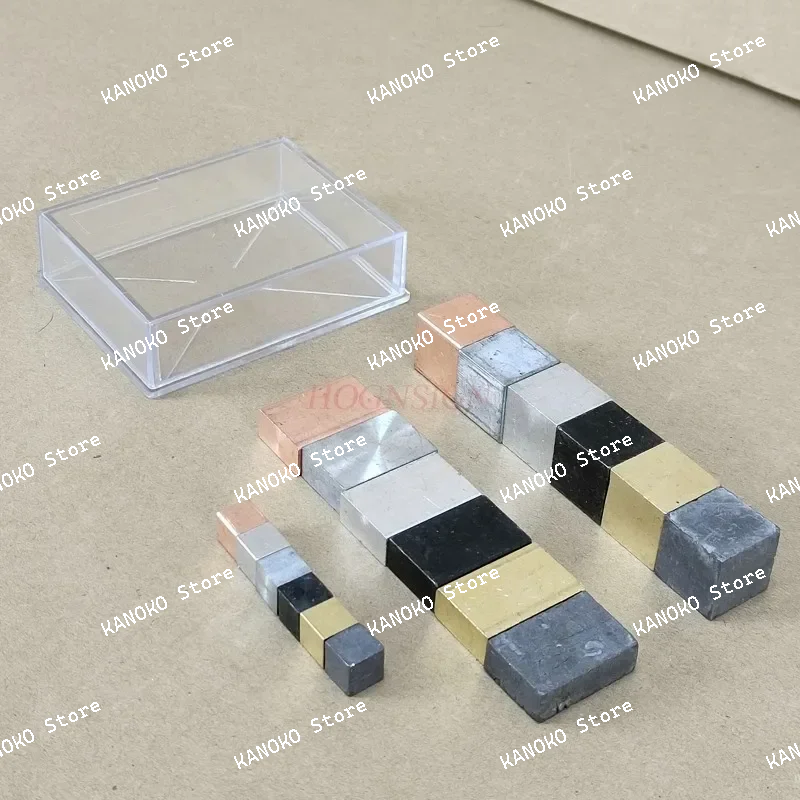 مكعب مكعب مجموعة الألومنيوم النحاس نفس الحجم جودة مختلفة تجربة الفيزياء جهاز التدريس #4