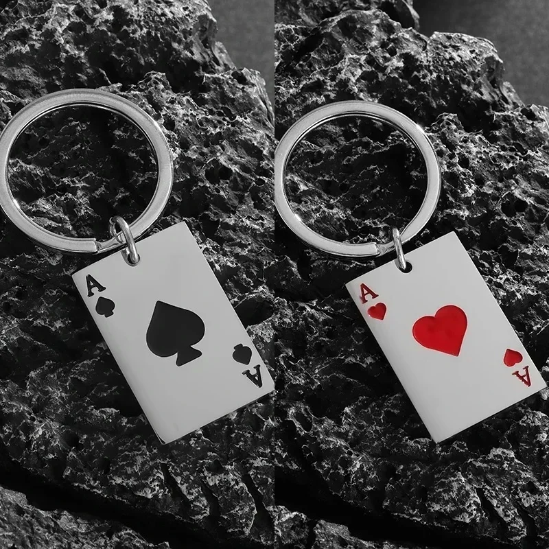 

Fashionable Poker Ace of Spades Pendant Key Chain Men's Personalized Trendy Lucky Leisure Car Key Chain