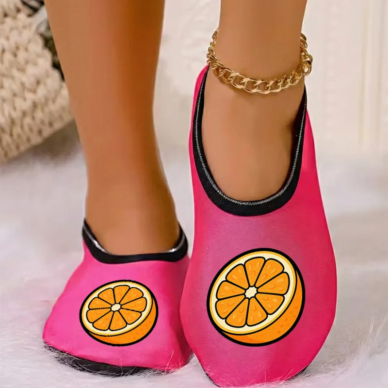 

Four season wearable couple cartoon bird print with thin velvet lining, breathable, high elasticity, anti slip floor slippers