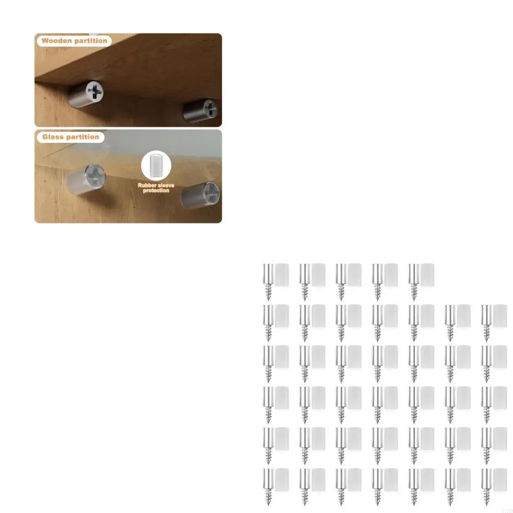 

Crosses Tapping Screw with Rubber Sleeve Wardrobe Cabinet Glass Hard Nonslip Partition Mounting Hardware
