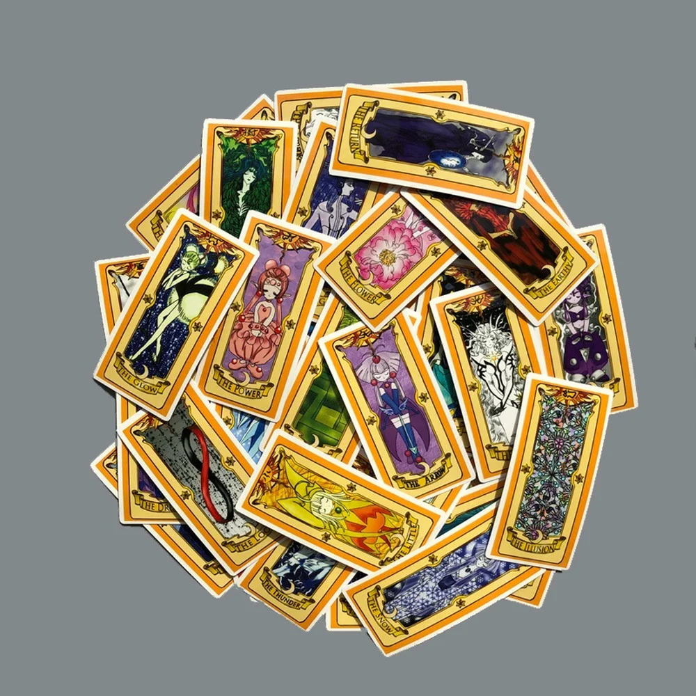 50Pcs Cardcaptor Sakura Captor Sakura Magic Stickers  Mahou Clow anime Stickers Cosplay Playing Game Prop Cards Toys Stikcers