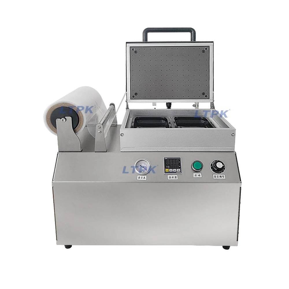 

LT-240VST Горячая продажа: Полуавтоматическая вакуумная упаковочная машина с ручным прессом для морепродуктов, фруктов, овощей, закусок, игрушек