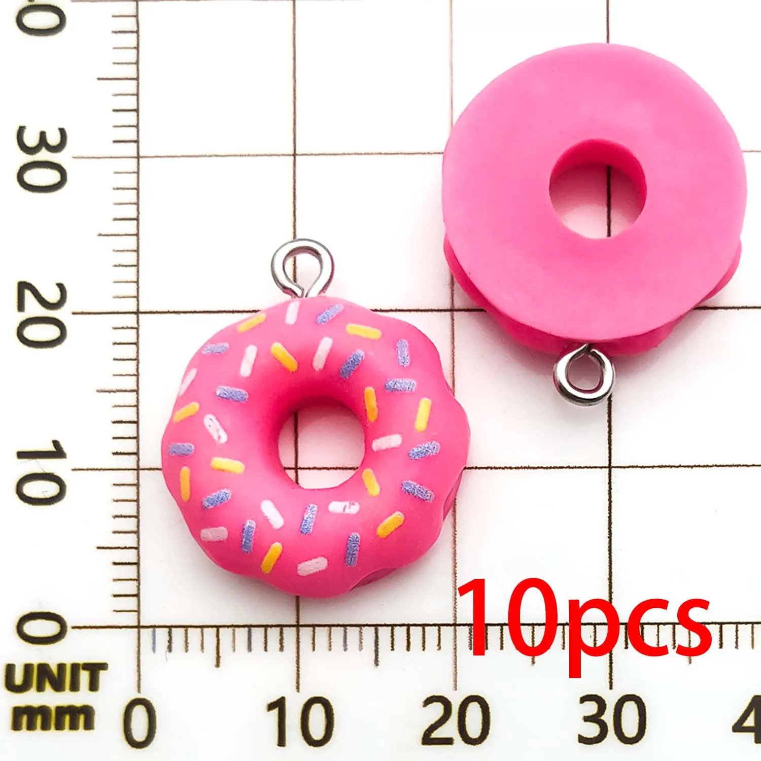 10/12 Stuks 18*21 Mm Kleurrijke Voedsel Donuts Ontwerp Charms 3D Hars Hangers Voor Diy Armband Ketting Sieraden maken Accessoires