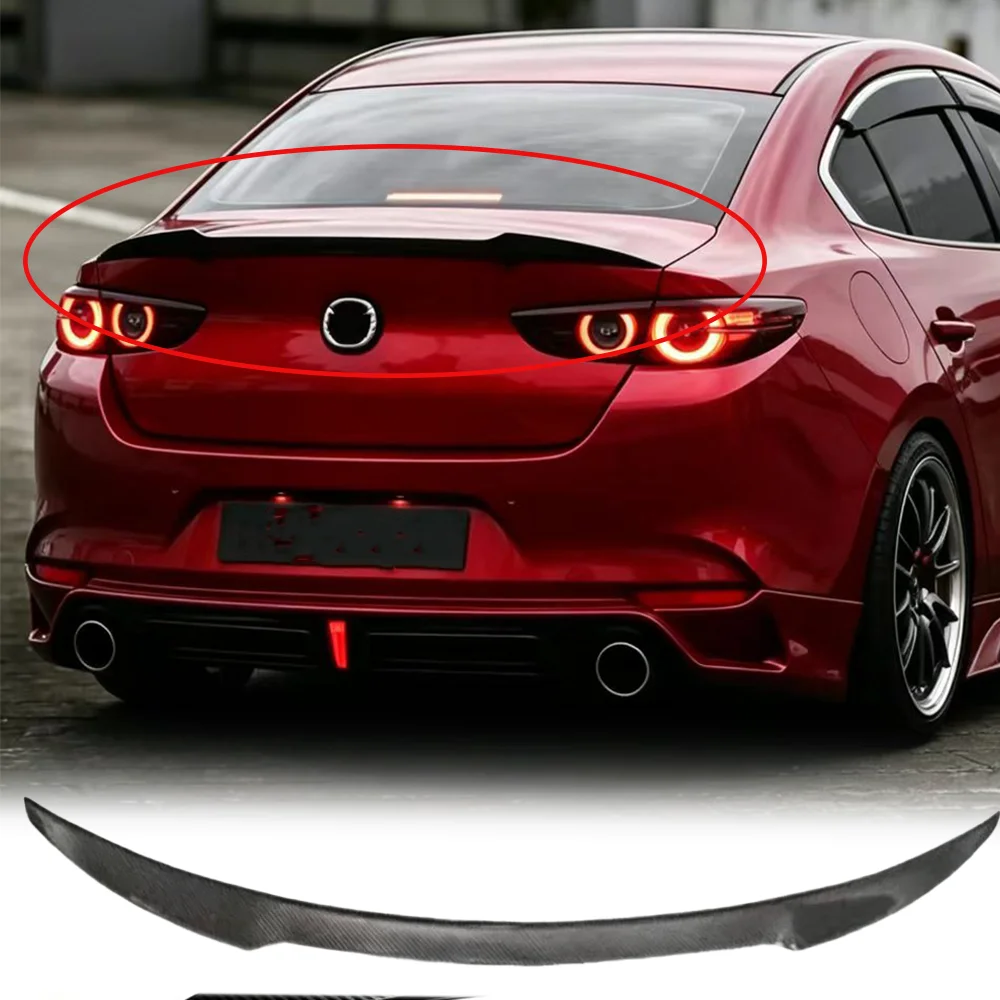 Suitable for Mazda 3 Axela 2020-2024 AE model unpainted genuine carbon brazed rear trunk modification accessories spoiler