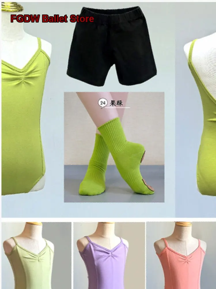 Children's Girls Summer Dance Practice Camisole Body Suit Art Exam Grade Level Kids Gymnastics