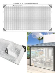TarLII-Couverture de plantes imperméable à la pluie en PE renforcé, maille transparente, 0.35mm, terrasse, balcon, modification canale, bâche AwO2, expédition rapide