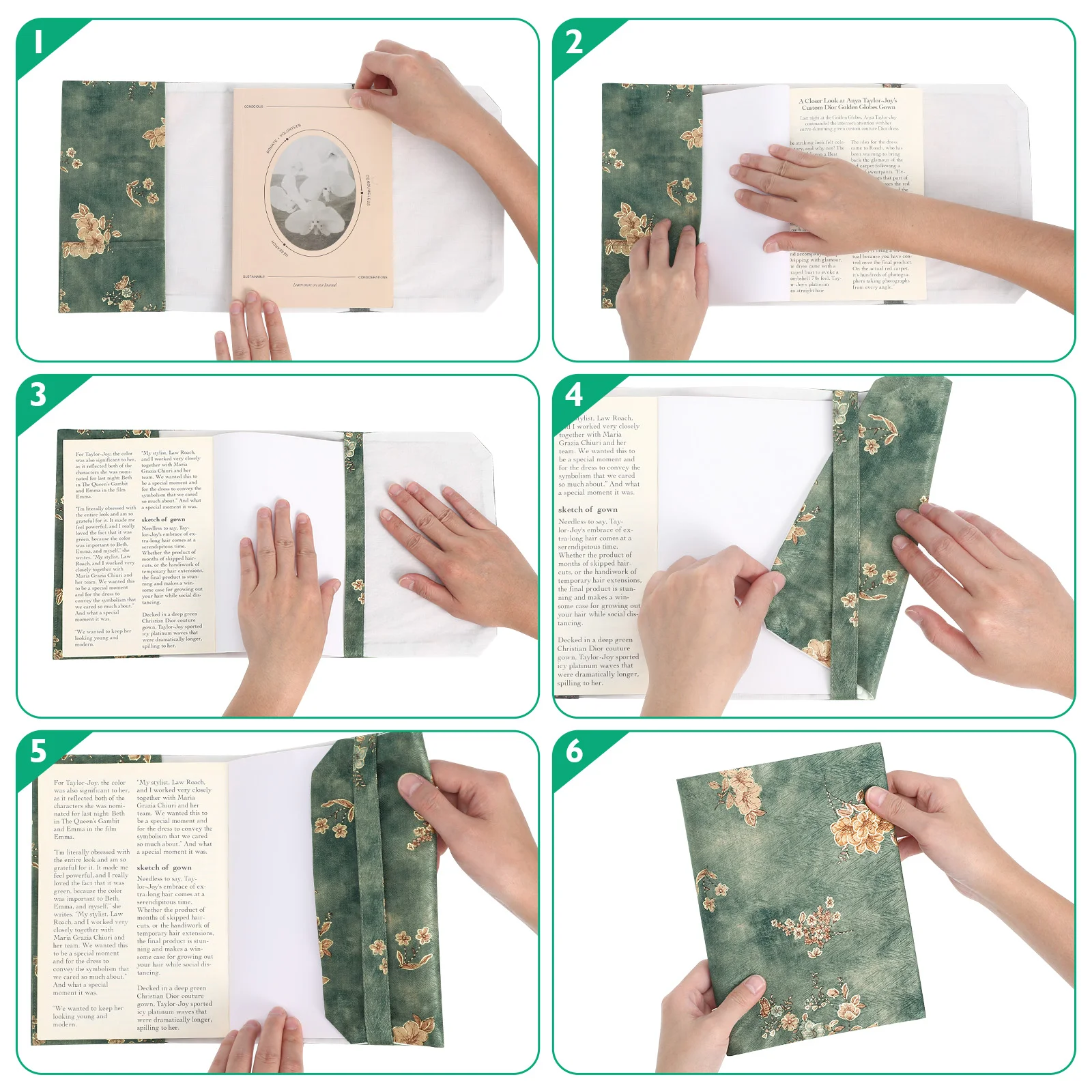 Book Cover Sleeves Adjustable Notebook Classic A5 Size Decorative Cotton Protector Cloth Gold Stamping