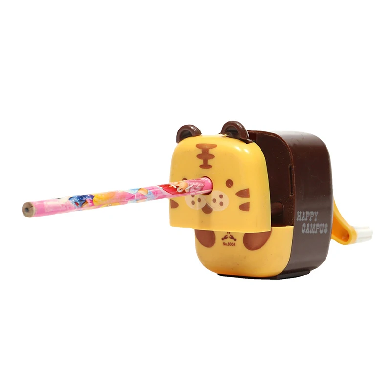 Taille-crayon Kawaii avec manivelle, coupe-crayon, cadeau pour étudiants et enfants, fournitures de bureau pour la rentrée scolaire, animaux mignons