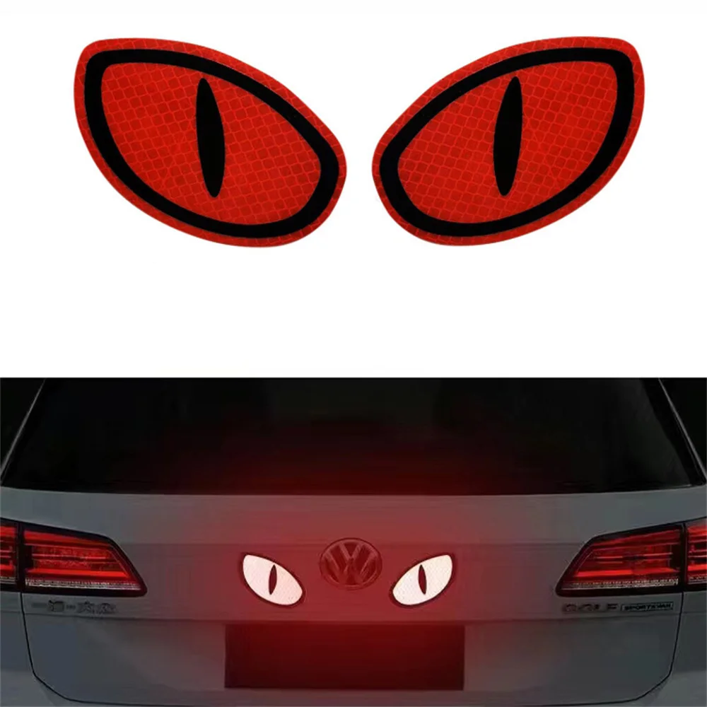 1Pair Car Reflector Sticker Night Driving Safety Decal for Auto Truck Motorcycle Trailer Cat Eye Reflective Safety Warning Tape