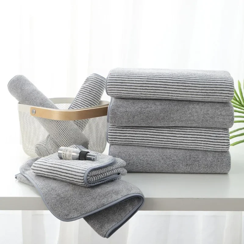 

Thickened Bath Towel Bamboo Charcoal Fiber Antibacterial and Lint-free Large Bath Towel Absorbent Household Adult Bath