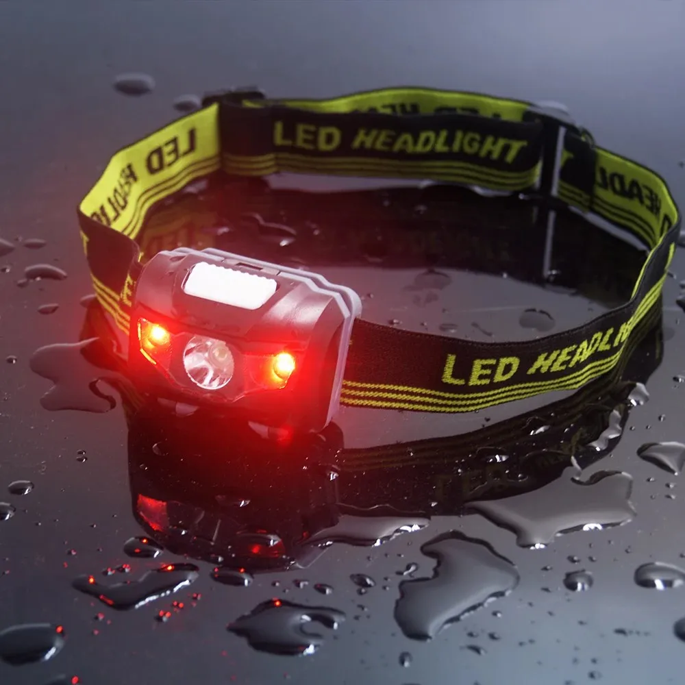 Red White Mini LED Head Lamp Bike Light 4 Mode Waterproof LED Head Flashlight Super Bright LED Headlight Headlamp Torch Lanterna