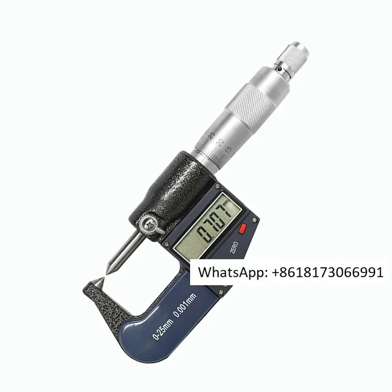 Electronic digital micrometer, single and double pointed, pointed, flat, and flat, with a crimping height of 0-25mm