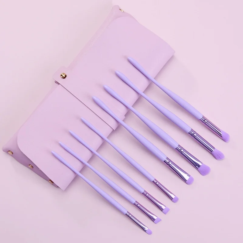 8 pçs/sets pincéis de maquiagem dos olhos profissional cabelo macio corretivo cosmético sombra kabuki ferramentas de mistura sobrancelha olho detalhe escova