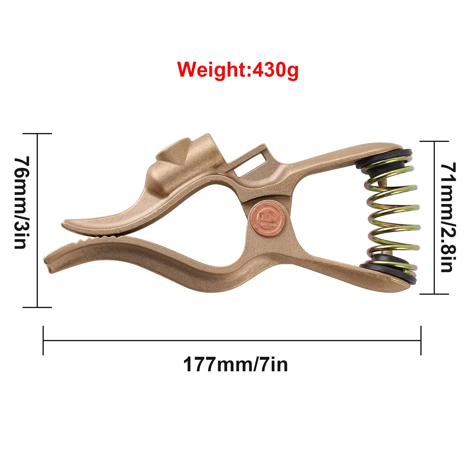 T-style Welding Ground Clamp 300-Amp Brass Welding Ground Earth Clamp For Welding - TIG/MIG/MMA Tig Welder