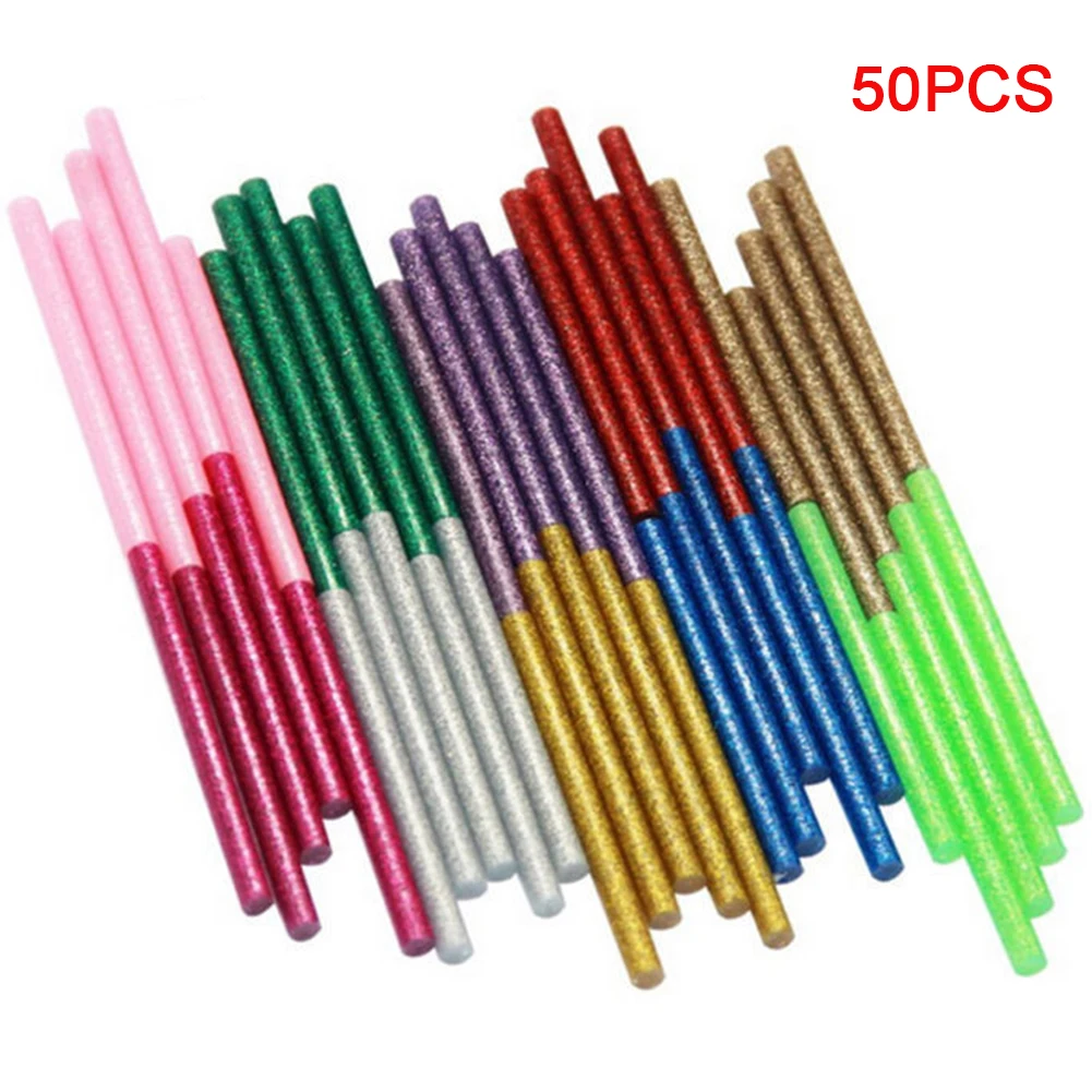 

50pcs Portable Craft Office For Electric Tool Practical Heating HotMini Glue Sticks Glitter DIY Art Adhesive