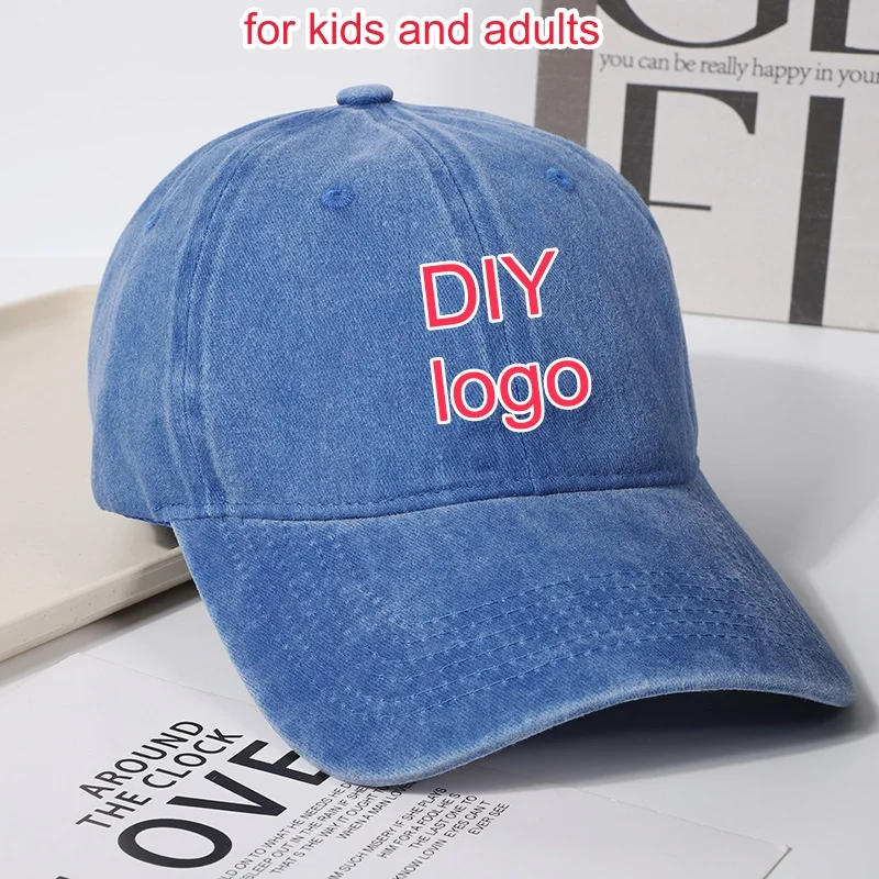 Nombre personalizado Texto bordado papá sombrero no estructurado ajustable hebilla de metal algodón vintage lavado gorra de béisbol golf para