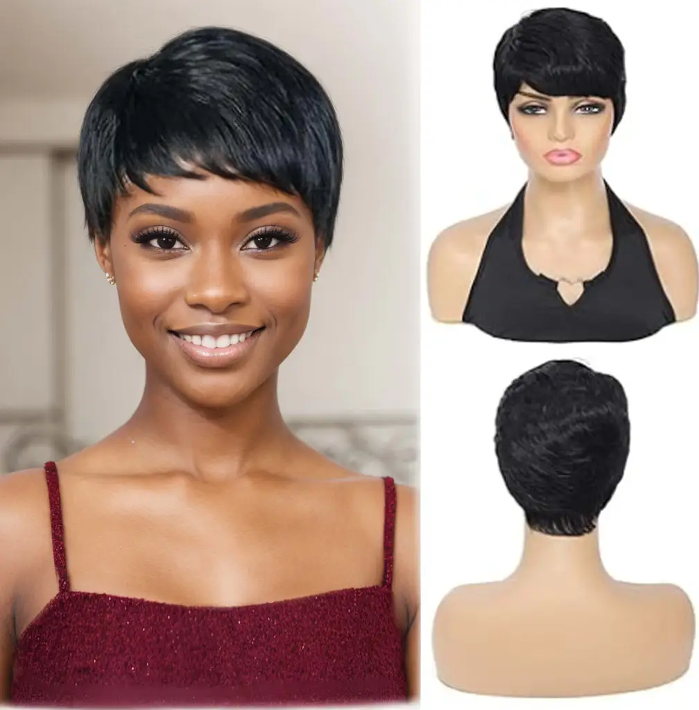 Short Wigs Human Hair Pixie Cut Wig Human Hair Short Human Hair Wigs for Black Women Glueless Short Black Natural Hair Pixie Wig