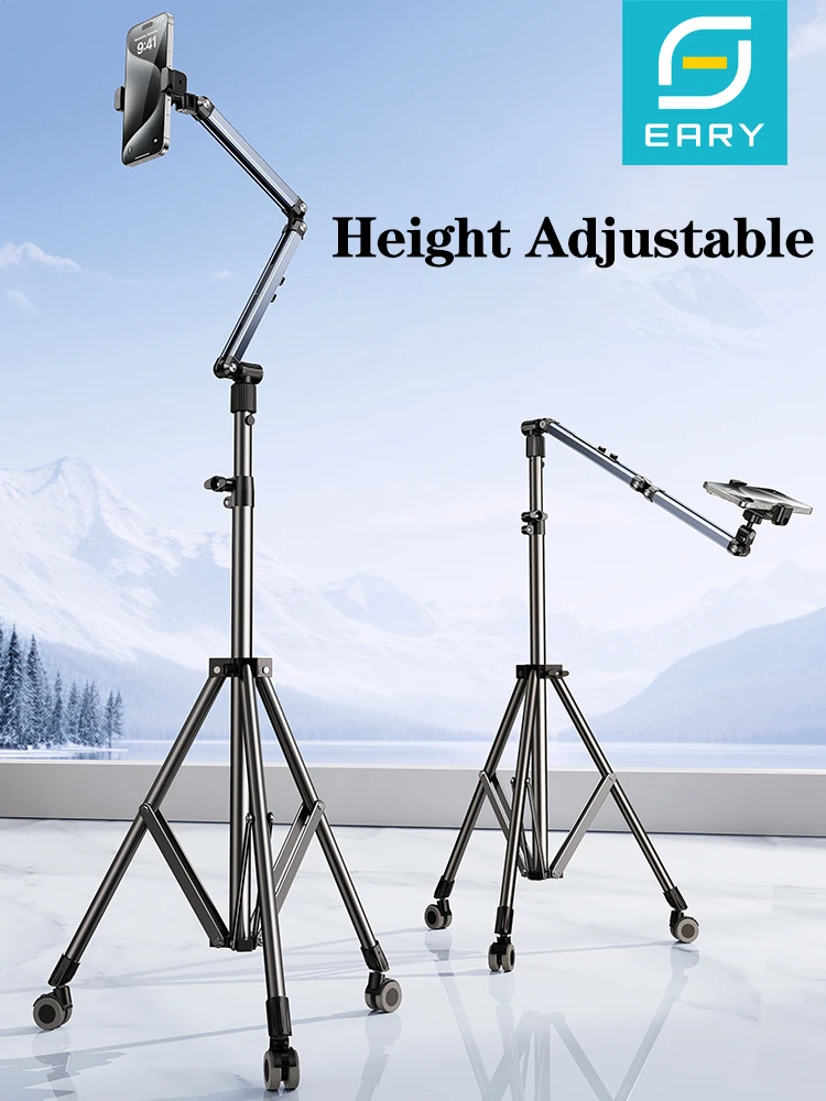 

Напольная подставка для планшета Eary, регулируемая по высоте, вращающийся на 360 градусов держатель для телефона для iPhone iPad Pro 4,7-12,9 дюйма, экранные устройства
