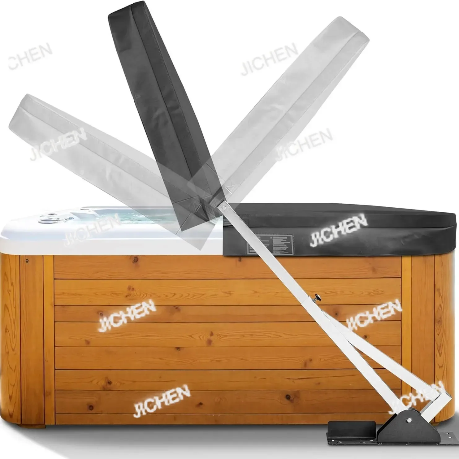 HZ Подъемник головки блока цилиндров для ванны с горячей водой Нержавеющая сталь Подъемник крышки спа из нержавеющей стали Регулируемая ширина 70-106 дюймов,