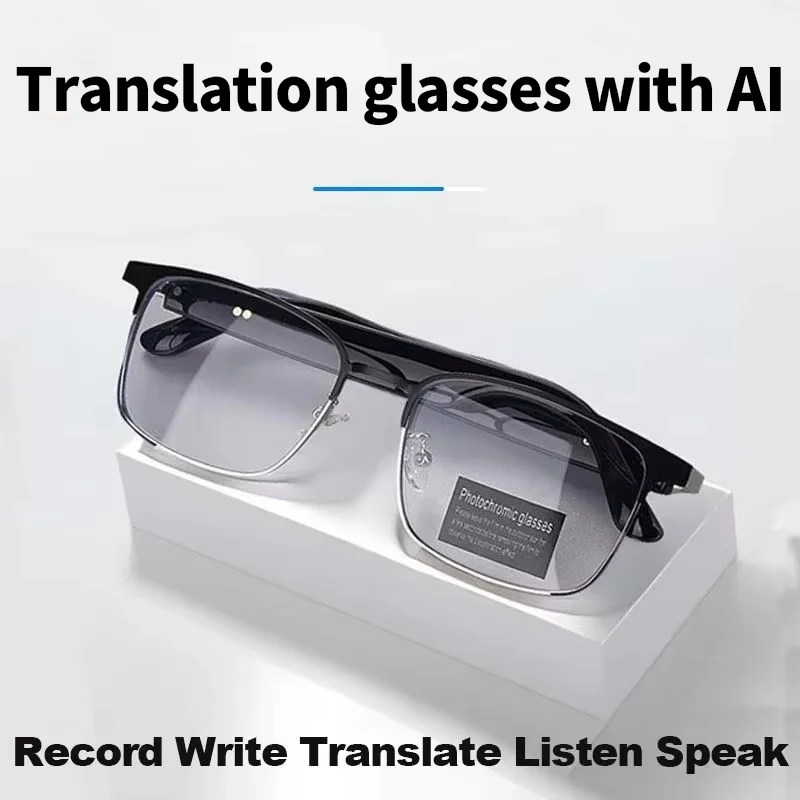 

Интеллектуальные очки для перевода искусственного интеллекта, наушники, солнцезащитные очки для синхронного перевода, 144 языка, инструмент для конференций в реальном времени