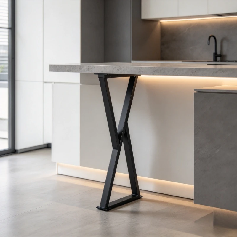 Square Frame Metal Bar & Desk Legs for Dining, Iron Table Legs, Office & Vanity Tables, Minimalist Heavy Duty Home DIY Support