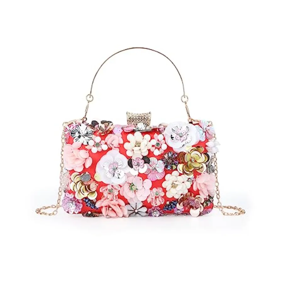 

Women Clutches Flower Evening Handbag Chain Strap Shoulder Bag