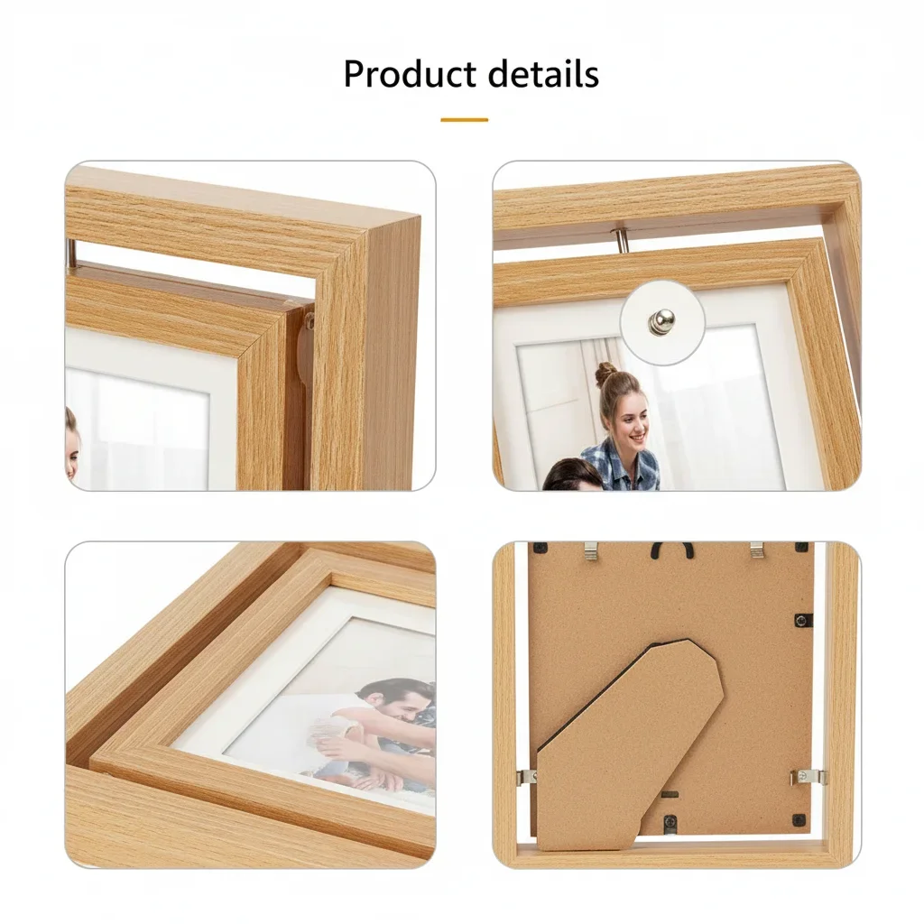 7 Inch Double Sided Rotating Picture Frame for Pet Handprint and Footprint Memory