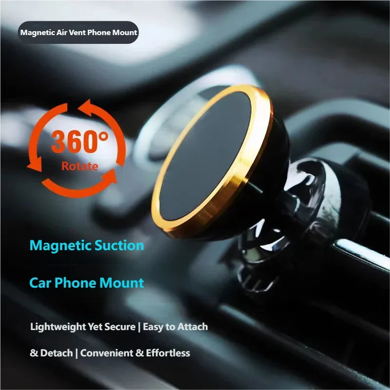 Magnetische Handyhalterung fürs Auto, universell, 360-Grad drehbar, magnetische Auto-Smartphone-Halterung für Navigation, Lüftungsschlitz und Auto.