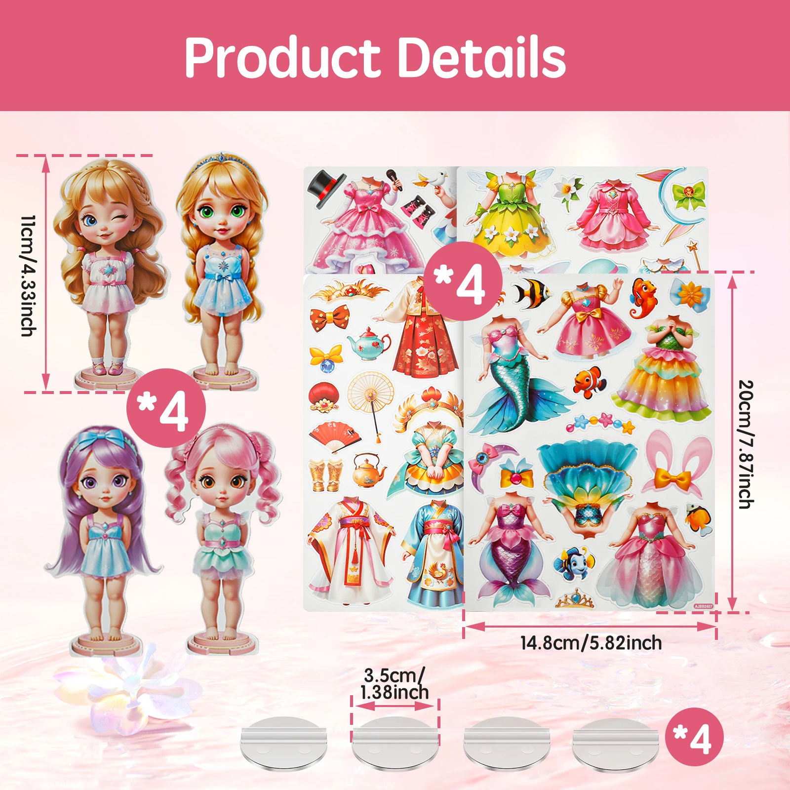 Magnetic Dress Up Dolls for Girls Ages 4-10 DIY Magnetic Paper Dolls Cute Paper Dress Up Dolls Exquisite Princess Dress Up Dolls