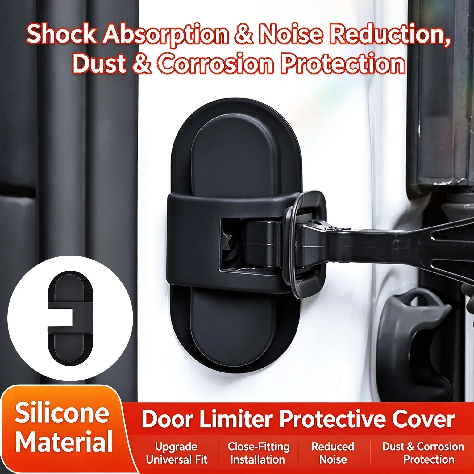 Silicone Car Door Limiter Protective Cover Absorption Noise Reduction Door Stopper Guard Anti-Rust Dustproof Auto Accessories
